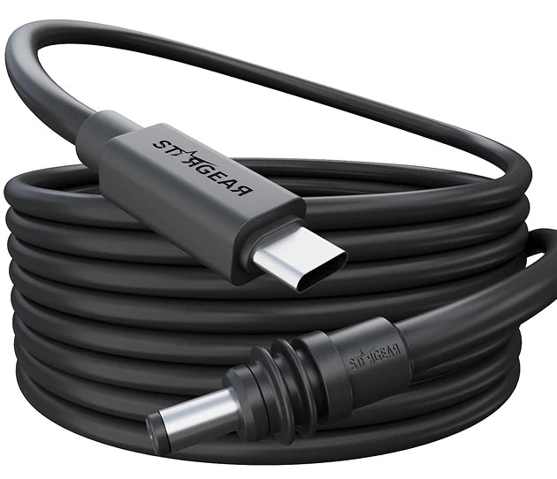 Shortened Starlink Mini power cable routed in the baggage area